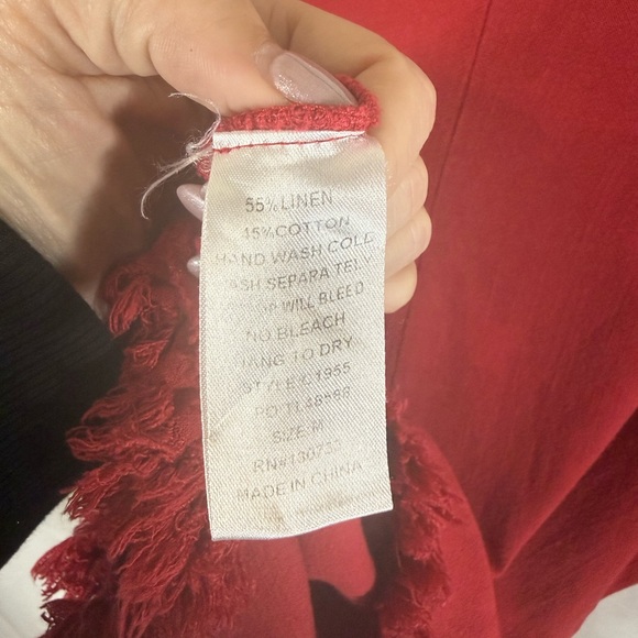 Umgee Red Ruffle Sleeve Top - Picture 4 of 4